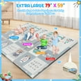 RELOIVE Foldable Baby Play Mat,Reversible Foam Playmat for Floor,79"x59"Large Waterproof Anti