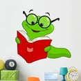 thumbnail image 1 of Book Worm Wall Decal by Wallmonkeys Peel and Stick Graphic (48 in W x 46 in H) WM86193, 1 of 4