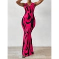 thumbnail image 3 of Women's Sleeveless Floral Print Maxi Dress,Bodycon with V-Neck, backless dress Casual Wear Spaghetti Strap Womenswear dress, 3 of 6