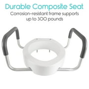 Vive Raised Toilet Seat with Handles, 3.5 Toilet Seat Riser with Arms, Elongated, Weight Capacity 300lbs