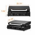 thumbnail image 2 of Alvantor 3 Burner Propane Gas Griddle with Ceramic Coated Cast Iron Pan Black 25.8 x 21.3 in, 2 of 10