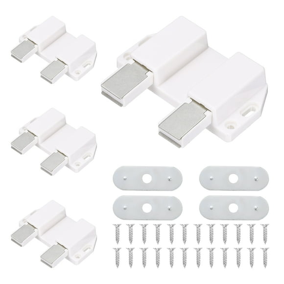 Uxcell 4Pack Pestillos Magnéticos Táctiles, Presione para Abrir Pestillos de Liberación Táctil por Presión para Puertas de Armarios y Closets, Blanco