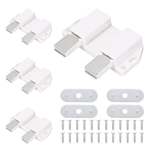 Uxcell 4Pack Pestillos Magnéticos Táctiles, Presione para Abrir Pestillos de Liberación Táctil por Presión para Puertas de Armarios y Closets, Blanco