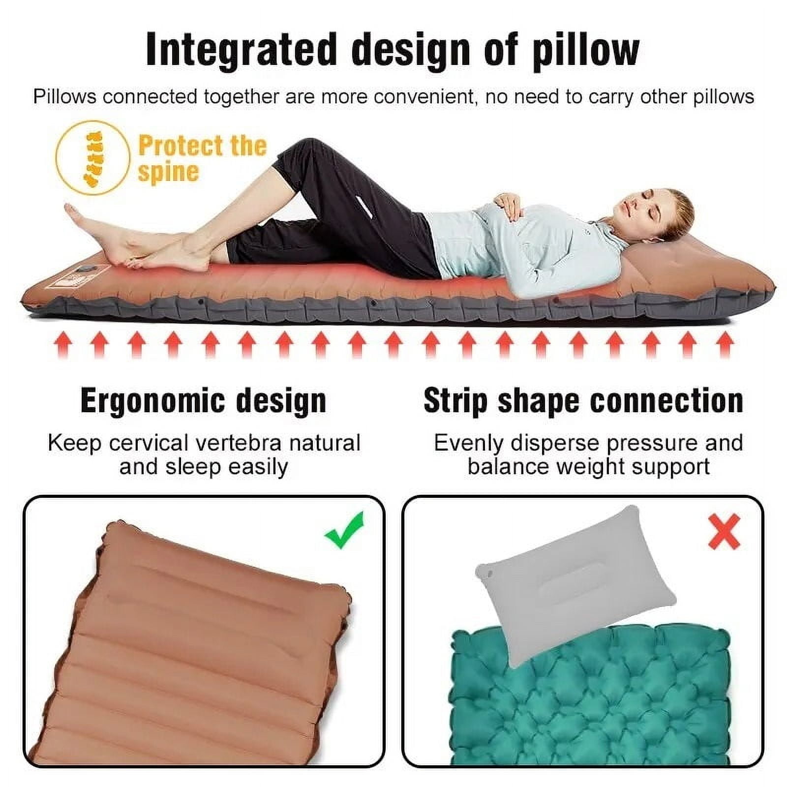 CHUNYAN Ultralight Self-inflating Air Mattress Thicken Sleeping Pad Splicing Inflatable Bed Beach Picnic Mat Camping Tent Air Cushion