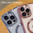thumbnail image 4 of For Magsafe Fashion Plating Lens Protector Case For iPhone 14 13 12 11 Pro Max 14 Plus Silicone Magnetic Wireless Charging Cover, 4 of 5