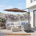thumbnail image 3 of Costway Parasol Déporté de Patio 10 Pi avec Rotation à 360°, Inclinaison Facile, 8 Baleines Brun, 3 of 10