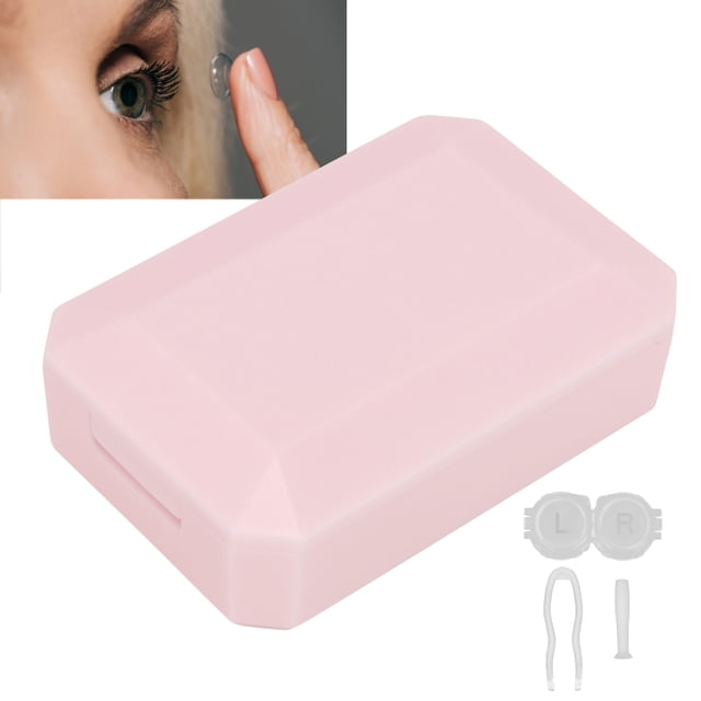 CAJA DE ALMACENAMIENTO PARA LENTES DE CONTACTO, HERRAMIENTA PARA Quitar la Barra de Pinzas de Espejo, Con Ventosa de Silicona, Obturador Marcado LR, Material ABS, Estuche de
