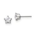 thumbnail image 2 of Stainless Steel Polished 6mm Star CZ Stud Post Earrings, 2 of 7