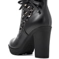 thumbnail image 5 of GLOBALWIN Black Chunky Platform Ankle Boots for Women with Heels 8M, 5 of 8