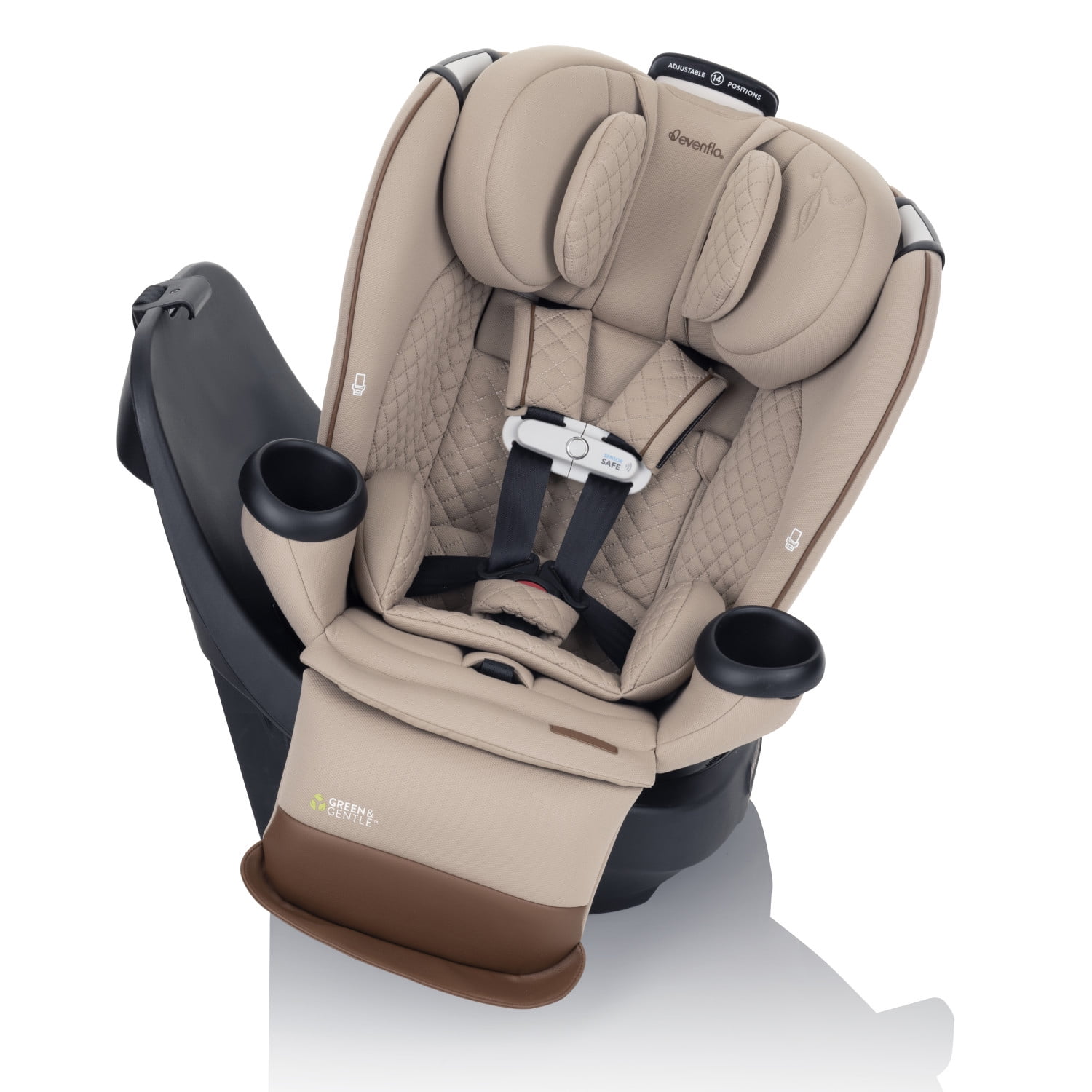 Revolve360 Extend All-in-One Rotational Car Seat with Green & Gentle Fabric (Travertine)