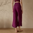 thumbnail image 6 of Women's Loose Fit Wide Leg Yoga Pants Cropped Trousers Pilates Bottoms Solid Color Stretchy Soft Breathable Sports Pants for Casual Gym Workout Lounge Wear | Aestivo,Purple M, 6 of 9