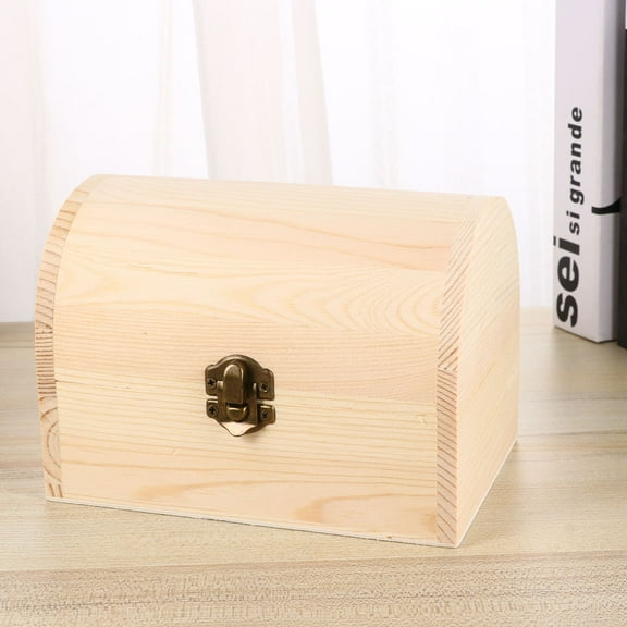 HONMEET Beige Decorative Wood Chest Box for Daily Use and Shop 1Pcs
