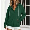 thumbnail image 4 of Hoodies for Women Button Collar Drawstring Sweatshirt Hooded Tops Long Sleeve, Fleece Lined, Pullover Hoodie, Kangaroo Pocket, Fall Outfits Winter Clothes 2026, Casual Travel Workout Outdoor, 4 of 7