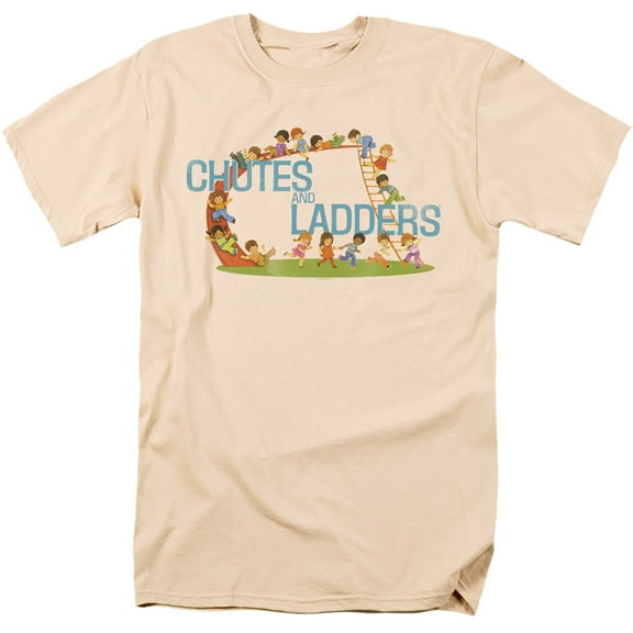 Chutes And Ladders Vintage Chutes And Ladders S/S Adult 18/1 T-Shirt-Cream