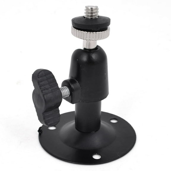 Security Surveillance Black Metal CCTV Camera Bracket Stand 1.9" Diameter