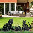 thumbnail image 2 of Estatua de metal con forma de gatito yuxing 2D para exteriores color negro, 2 of 5