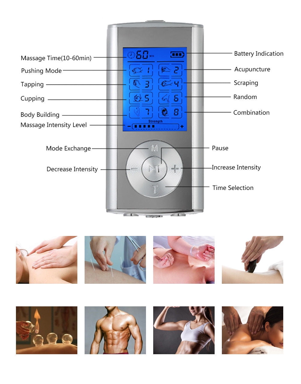 Tens Unit Muscle Stimulator King Size Heating Pad Full Body Pain Relief  Therapy