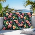 thumbnail image 2 of Outdoor Waterproof Pillow Covers Pack of 2, Summer Shells Starfish Tropical Flowers Black Background Decorative Throw Pillowcases Cushion Covers for Garden Patio Tent Sofa Couch, 24x24 inch, 2 of 8
