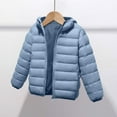 thumbnail image 2 of LEBONYARD Boys And Girls Fashion Zipper Hooded Lightweight Solid Cute Long Sleeve Pocket Warm Medium And Large Small Children Comfortable Down Jacket, 2 of 3
