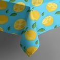 thumbnail image 5 of Yellow Lemon Fruit Slices Blue Pattern Square Tablecloth,Waterproof Square Table Cover,Wipeable Spillproof Washable Table Cover for Home Kitchen Party Decor 42"X42"(107x107cm), 5 of 6