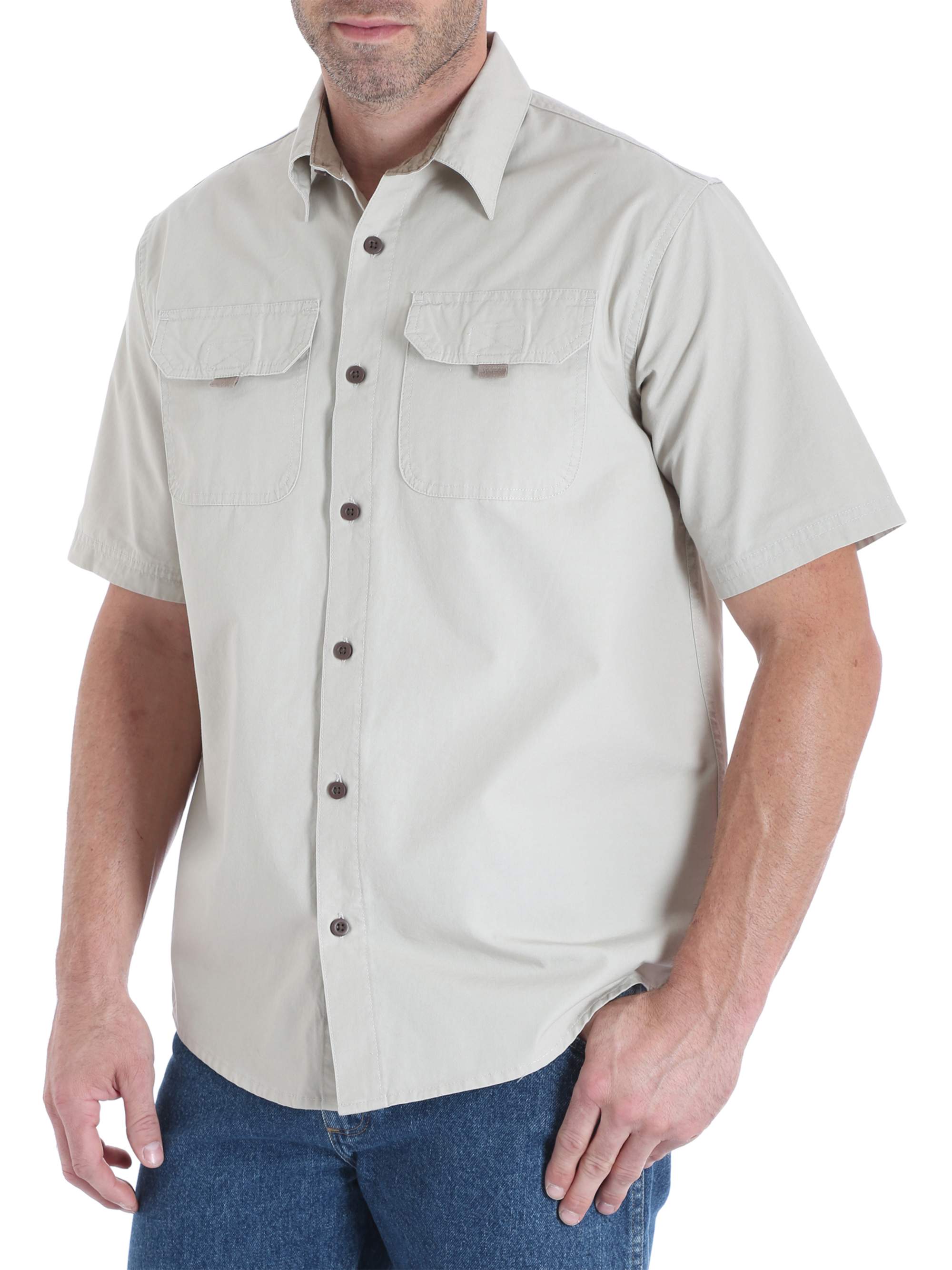 Big Men's Short Sleeve Canvas Shirt