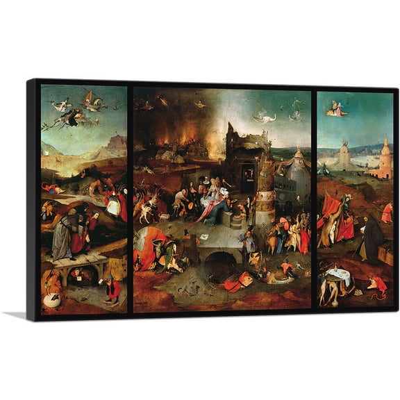 ARTCANVAS The temptation of St. Anthony 1516 Canvas Art Print by Hieronymus Bosch - Size: 26" x 18" (0.75" Deep)