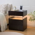 thumbnail image 3 of Cubehom 2 Set of Nightstands LED Night Stand Modern Nightstand with 3 Drawers LED Bedside Tables for Bedroom, Living Room, 3 of 7