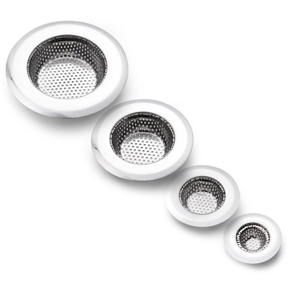 Cornerjoy Paquete De 4 Coladores De Drenaje Para Fregadero De Cocina De Acero Inoxidable Resistente, Recogedor De Cabello Para Baño, Cubierta De Drenaje Para Ducha, Tapón De Drenaje Para Bañera, Lavab