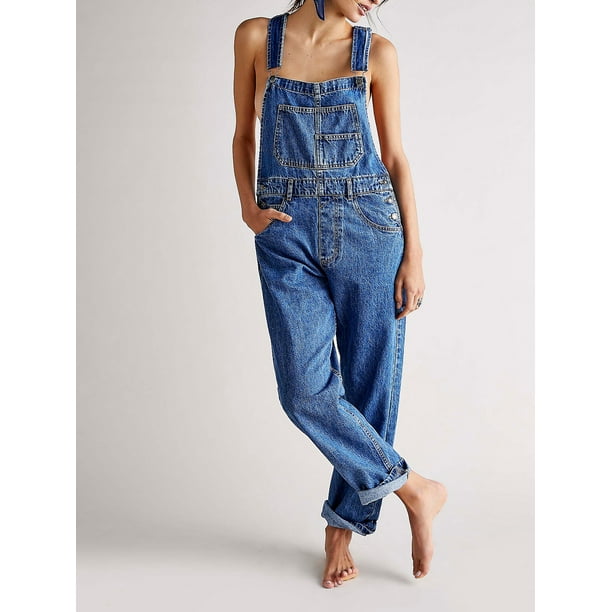Combinaison Décontractée Ample En Coton Lin - Salopette Légère à Bretelles Réglables Pour Femme, Pantalon Baggy Confortable D'Été