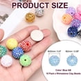 thumbnail image 2 of Uxcell 20mm Resin Rhinestone Beads for Beadable Pen, 10 Pack Ball Disco Beads for Jewelry Making, Blue AB, 2 of 7