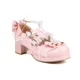 thumbnail image 1 of Zapatos de tacón alto con correa cruzada para mujer, bombas Mary Jane para fiesta, boda, Cosplay, blanco, rosa, negro, fresa, arco, Princesa, Cosplay, Lolita, 1 of 5