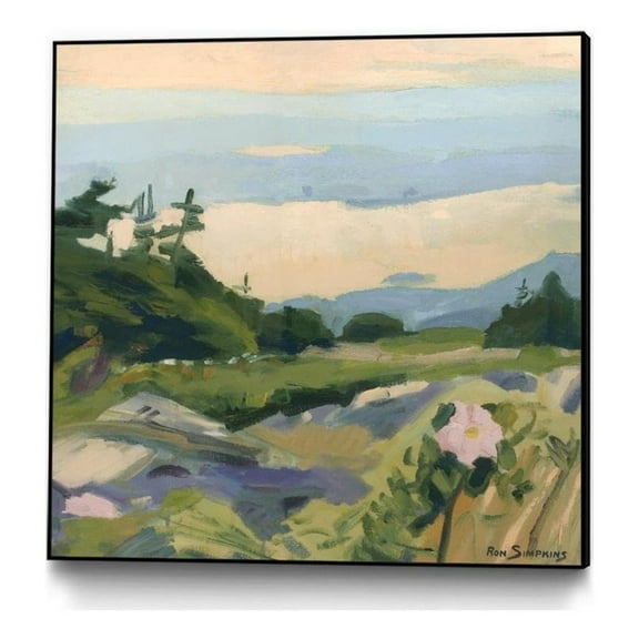 Giant Art Canvas  30x30 Top of the World Framed in Green