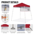 thumbnail image 5 of CROWN SHADES 5x5 Pop Up Canopy Tent Outdoor Canopy Tent Slanted Leg Instant Shelter with Carry Bag Red, 5 of 7