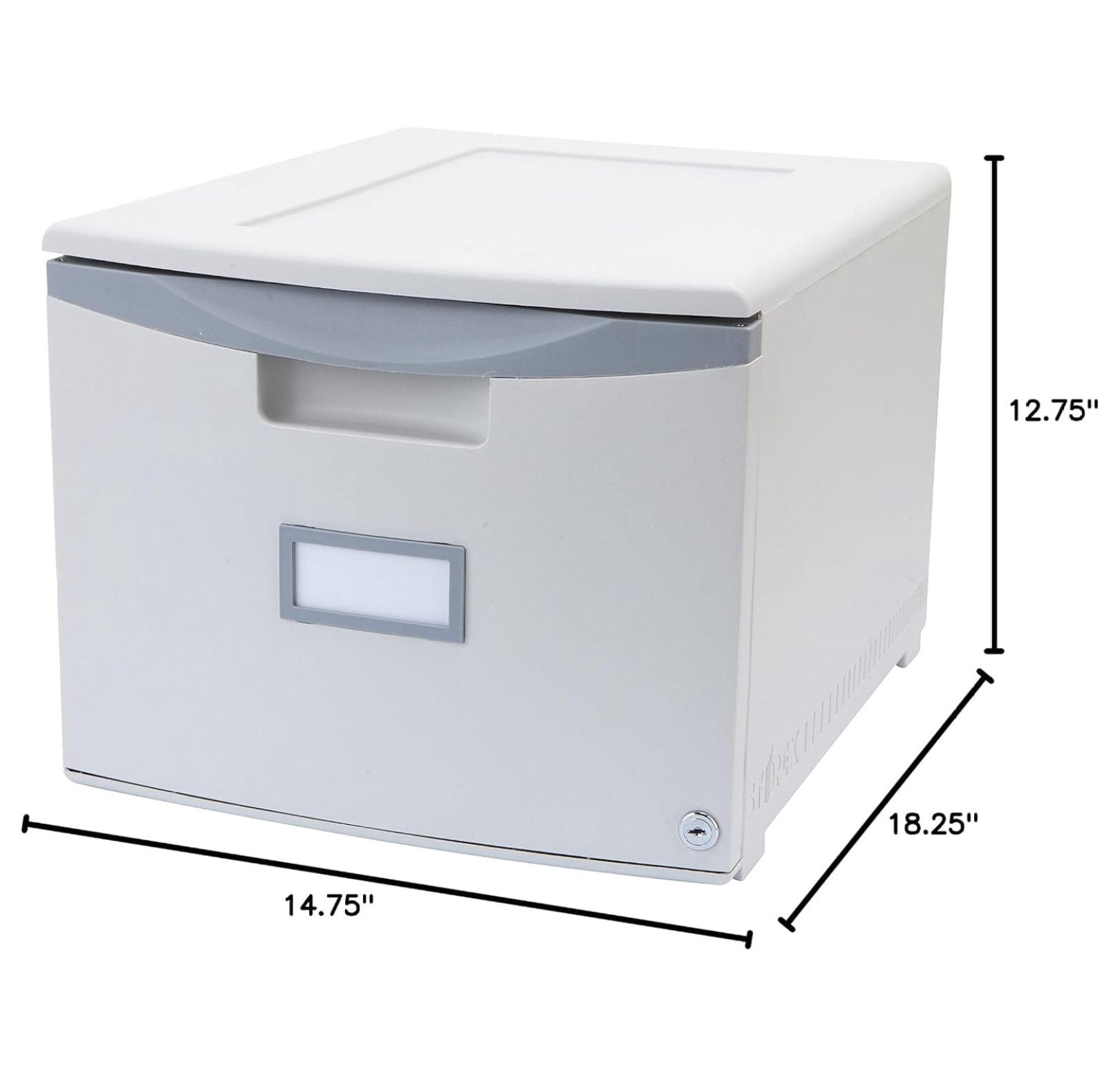Plastic One-Drawer File Cabinet – Locking Document Organizer for Home and Office, Gray, 1-Pack (61251B01C)