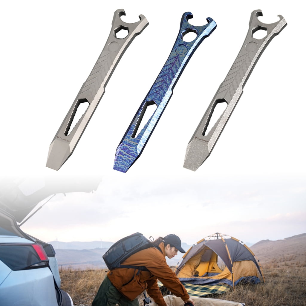 WINDLAND Titanium Alloy Pry Bar Pocket Multifunctional Crowbars Pocket Multitools Portable Mini Bottle Opener Pocket Prybar Tools