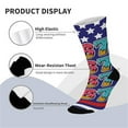 thumbnail image 6 of PuSpu 67 Funny Christmas Polyester, Spandex Socks, Festive Holiday Long Socks for Adults, Multicolor, 6 of 6
