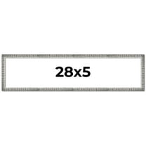 28x5 Frame Silver Grey Distressed Solid Wood Picture Frame | 0.75 Inch Moulding Width | Interior