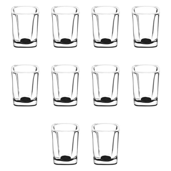 Square Shot Glasses by ARC 2 oz. Set of 10, Bulk Pack - Great for Weddings, Birthdays, Parties, Indoor & Outdoor Events - Black