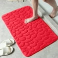 thumbnail image 6 of 1pc Soft and Comfortable Memory Foam Bath Rug with Cobblestone Embossment - Rapid Water Absorbent and Washable - Non-Slip - Perfect for Shower Room and Bathroom Accessories , Bathroom decorations, 6 of 15