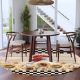 thumbnail image 3 of Round Rugs 5Ft, Sunflowers Rooster Round Area Rug Washable Indoor Throw Carpet, Farmhouse Vintage Beige Wooden Plaid Soft Non Slip Circle Rug for Cabinet Bathroom Home Decor Aesthetic, 3 of 8