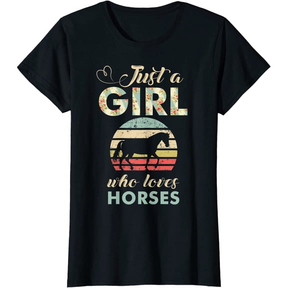 Just A Girl Who Loves Horses Cool Horse Lover T-Shirt