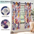 thumbnail image 3 of Yayeee Window Curtains Light Filtering 63"x52" Grommet Panel Pair Home Living Room Decor, Colorful Flowers Pattern, 3 of 7