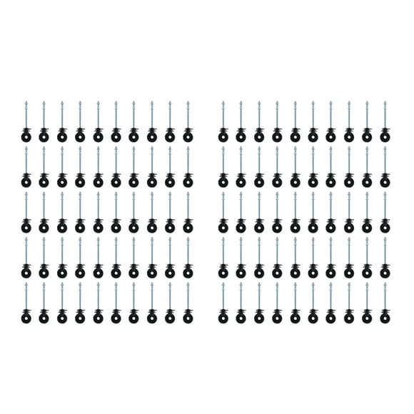 Husbandry Fence Insulator,100Set Black Electric Fence Farm Electric Fence Insulator Wood Post Insulator Extended Durability