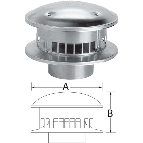 SELKIRK RV 6 In. x 12 In. x 6-1/4 In. Gas Vent Cap 106800
