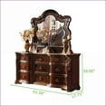 thumbnail image 2 of Bedroom Set Queen 5pc Traditional Wood Dark Walnut Brown with Marble Tops | Wood | Wingback Beds, 2 of 7