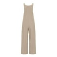 thumbnail image 4 of Iugvhana Women's Jumpsuit Casual Wide Leg Overalls Adjustable Straps Loose Lightweight Vacation Beach Summer Jumpsuits With Pockets Khaki S, 4 of 6