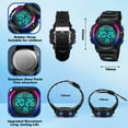 thumbnail image 5 of Kids Digital Sports Watch for Age 4-15 Waterproof Watches with Alarm Stopwatch Wrist Watches for Boys Girls Birthday Chriatmas Gift for Kids, 5 of 5