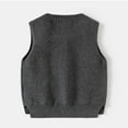 thumbnail image 4 of Curuila Toddler Boys Knit Vest Sweater Cartoon Print Crew Neck Sleeveless Top Casual Comfortable Soft Warm Pullover Grey Size 3-4 Years, 4 of 4
