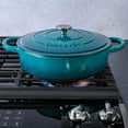 thumbnail image 6 of Crock-Pot 5 Quart Round Enamel Cast Iron Covered Dutch Oven Cooker, Teal Ombre, 6 of 7