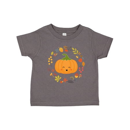

Inktastic Thanksgiving Wreath Autumn Fall Pumpkin Gift Toddler Boy or Toddler Girl T-Shirt